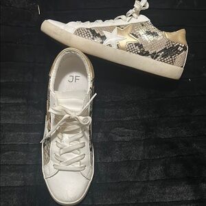 Gold and White Star Sneakers